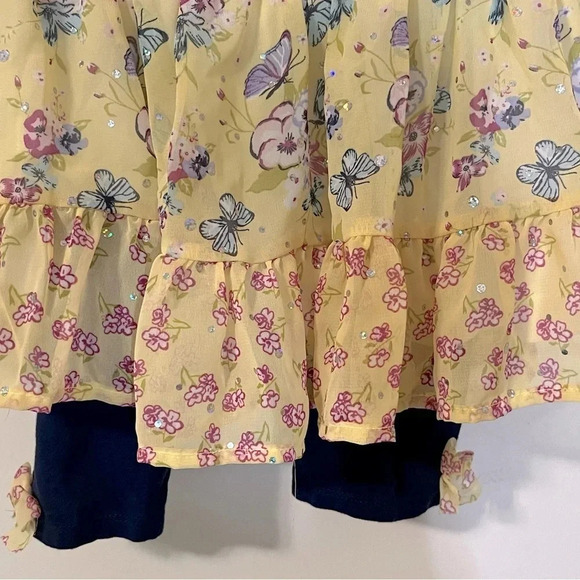 Little Las 2 piece Fancy set blouse and pants Yellow/Blue with Daisy Ruffles - Picture 11 of 15